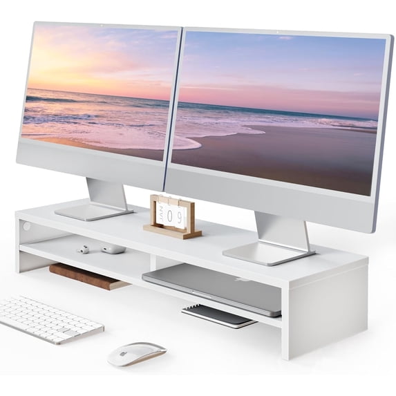 Fenge Monitor Stand, 31.5 Inch Computer Monitor Riser for Desk