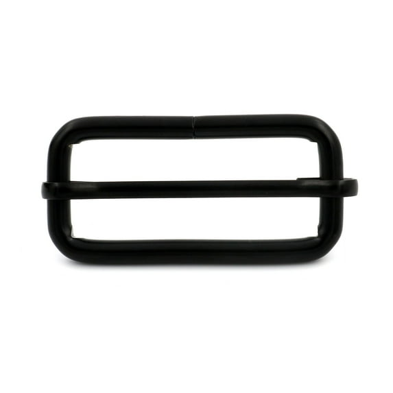 Fenggtonqii Metal Slide Adjuster Buckle Tri-Glides with Movable Center Bar, for Adjustable Straps, Non Welded, 2 x 0.8 Inch, Black, Pack of 4