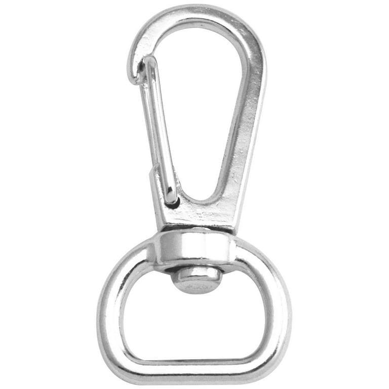 Fenggtonqii Silvery 0.5 Inner Diameter D Ring Thin Small Spring Buckle  Lobster Clasps Swivel Snap Hooks Pack of 15 