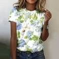 thumbnail image 1 of Fengqque 2025 Modern Women's Casual Round Neck Printed Pullover Short Sleeve T-Shirt, 1 of 5