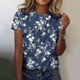 thumbnail image 1 of Fengqque 2025 Modern Women's Casual Round Neck Printed Pullover Short Sleeve T-Shirt, 1 of 5
