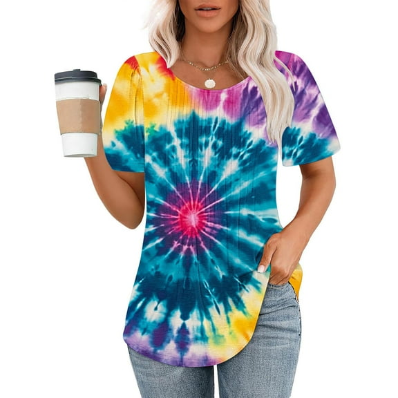 Fengqque 2025 Stylish Women's Casual Loose Fit Solid Color Round Neck Blouse