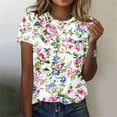 thumbnail image 1 of Fengqque 2025 Women's Sexy Summer Printed Round Neck Regular Fit Top, 1 of 5