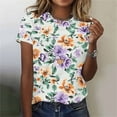 thumbnail image 1 of Fengqque 2025 Women's Sexy Summer Printed Round Neck Regular Fit Top, 1 of 5