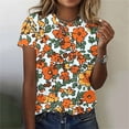 thumbnail image 1 of Fengqque 2025 Women's Sexy Summer Printed Round Neck Regular Fit Top, 1 of 5