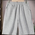 thumbnail image 1 of Fengqque Boy and Girl Cotton Athletic Jogger Shorts Pull On Elastic Waist Straight Shorts with Pockets 6-14 Years Old Gray 9-10Years, 1 of 6
