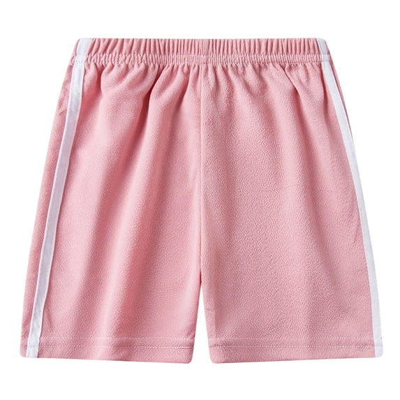 Fengqque Boy and Girl Shorts Ice Silk Sport Jogger Short Elastic Waist Summer Athletic Shorts 6-12 Years Old Pink 5-6 Years
