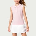 thumbnail image 1 of Fengqque Boy and Girl Sleeveless Polo Shirts Button Tennis Golf Tank Tops Quick Dry Breathable Athletic Shirts Pink 2-3 Years, 1 of 9