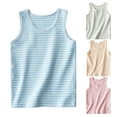 thumbnail image 1 of Fengqque Boy and Girl Striped Print Tank Tops Summer Crew Neck Slim Fit Sleeveless Tops Casual Basic Undershirts Vest Pink 12-13 Years, 1 of 4