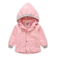 thumbnail image 1 of Fengqque Boys Girls Rain Jackets Lightweight Zippered Breathable Waterproof Hooded Windbreakers for Kids Baby Pure Color Children's Windbreaker Hat Detachable Cute Western Style, 1 of 5