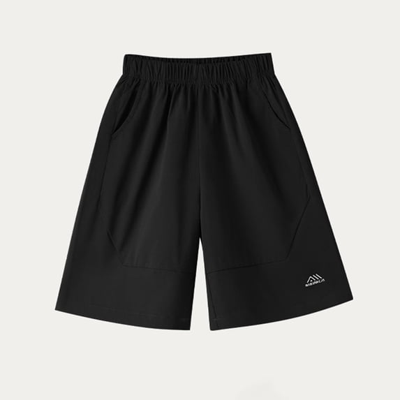 Fengqque Boys and Girls Athletic Shorts Running Basketball Teens Soccer Sports Shorts with Pockets 6-15 Years Old Black 5 Years