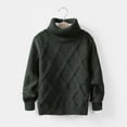 thumbnail image 1 of Fengqque Boys and Girls Autumn/Winter Long Sleeves High Neck Loose and Warm Sweater 2-12 Years Old Green 150 11 Years, 1 of 3