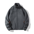 thumbnail image 1 of Fengqque Cardigan Sweaters for Men Full Zip Double-sided Fleece Up Stand Collar Slim Fit Cotton Jacket with Pockets Dark Gray XXL(XXL), 1 of 7