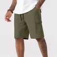thumbnail image 1 of Fengqque Cargo Shorts for Men Elastic Waist Drawstring Quick-dry Plus Size Summer Shorts with Pockets Army Green XS(XS), 1 of 9
