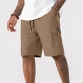 thumbnail image 1 of Fengqque Cargo Shorts for Men Elastic Waist Drawstring Quick-dry Plus Size Summer Shorts with Pockets Brown XXL(XXL), 1 of 9