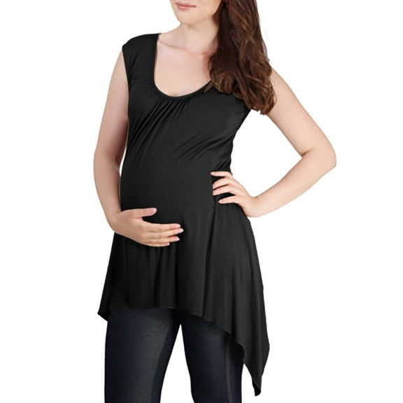 Fengqque Comfortable and Convenient Women's Nursing Tops Nursing Solid Color Round Neck Sleeveless Round Neck Breastfeeding Blouse