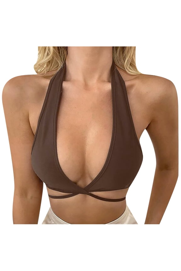 Fashion Sexy Womens Halter Bandage Solid Slimming Top Short Ladies Camis Vest