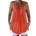 thumbnail image 1 of Fengqque Fashion Women Casual Loose Lace Caims Tank Tops Splicing Sexy Blouse, 1 of 4