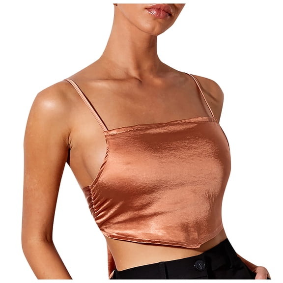 Fengqque Fashion Women Sexy Color Silk Bow Bandage Sleeveless Tanks Tops Camisole