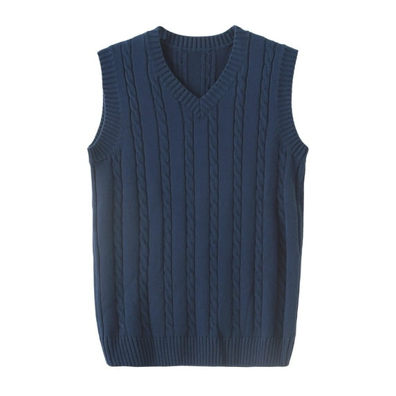 Fengqque Father's Day Men's and Men's Plus Size Clearance Classic Fit Blend Sweater -XXXL Sweater Vest School Uniform Pullover Cotton Knit V-Neck Vest Tops Blouse