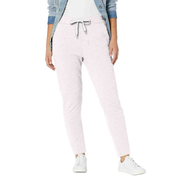 Fengqque Fleece Lined Leggings Women with Pockets Elastic Waist Drawstring Winter Workout Running Pants White 8(L)