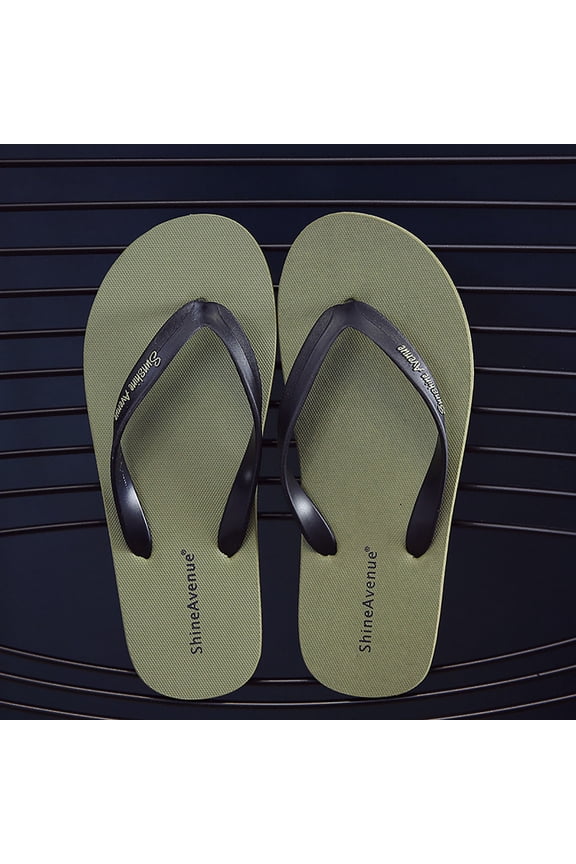 Flip Flops for Women and Men,Slide Sandals Slip Resistant Shower Shoes Flat Bottomed Walking Thong Sandals with Soft Footbed Slides Army Green 6.5-7(38)