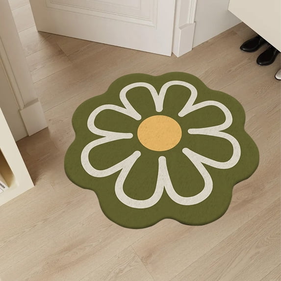 Fengqque Flower Bath Mat Soft Floor Mat Bathroom Non Slip Water Absorbent Rug,Bath Mat Door Mats Rugs for Entrance Bedroom Kitchen Bathroom Toilet Floors 23.62" x 23.62"