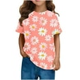 thumbnail image 1 of Fengqque Flower Printed Short Sleeve T-Shirts for Toddler Boys & Girls - Round Neck, Adorable & Soft Fabric, 1 of 7