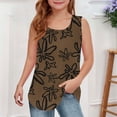 thumbnail image 1 of Fengqque Girls Sleeveless Round Neck Summer Tank Top Floral Print Curved Hem Casual Vacation Loose Top, 1 of 6