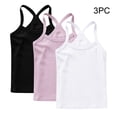 thumbnail image 1 of Fengqque Girls Undershirts Toddler Camisole Crisscross Back Straps Cami Dance Solid Color Tank Tops 3 Pack Multicolor-B 10-11 Years, 1 of 9