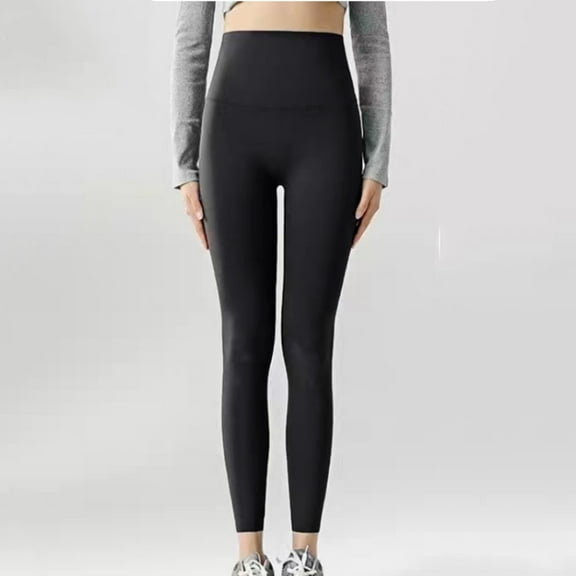 Fengqque High Waisted Leggings for Women Butt Lift Tummy Control Yoga Pants Non See-Through Workout Running Tights Pants Black M(M)