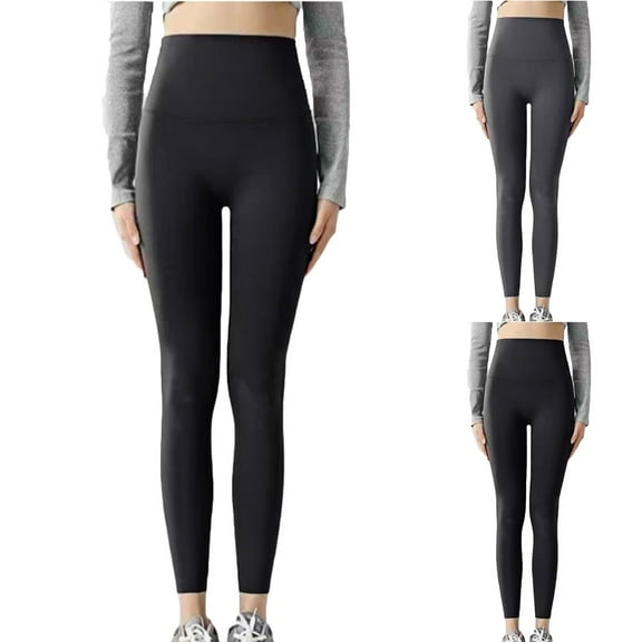 Fengqque High Waisted Leggings for Women Butt Lift Tummy Control Yoga Pants Non See-Through Workout Running Tights Pants Gray XL(XL)