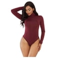 thumbnail image 1 of Fengqque Jumpers for Women with Overalls Casual Jumpsuits Plus Size Summer Turtleneck Long Sleeve Bodysuit Leotard Top Blouse Jumpsuit Romper, 1 of 7