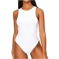thumbnail image 1 of Fengqque Jumpers for Women with Overalls Casual Jumpsuits Plus Size Summer O-Neck Sleeveless Slim Bodysuit Solid Jumpsuit, 1 of 9