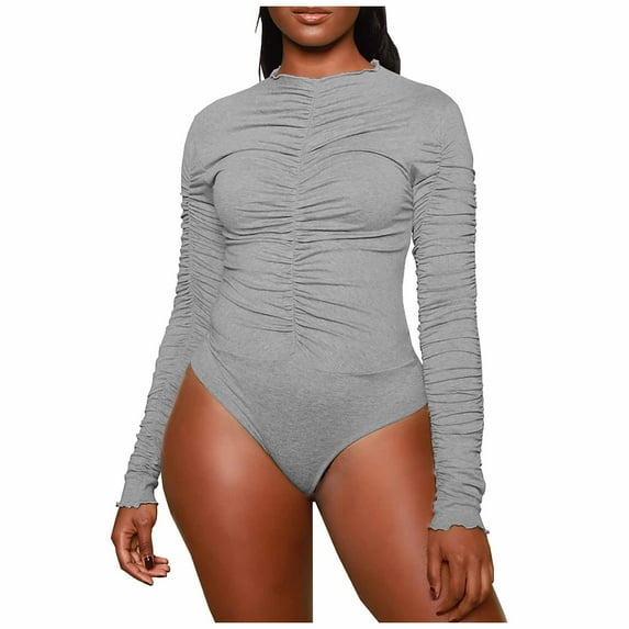 Fengqque Jumpers for Women with Overalls Casual Jumpsuits Plus Size Summer Solid Color Leopard Print Long Sleeve Shirt Jumpsuit