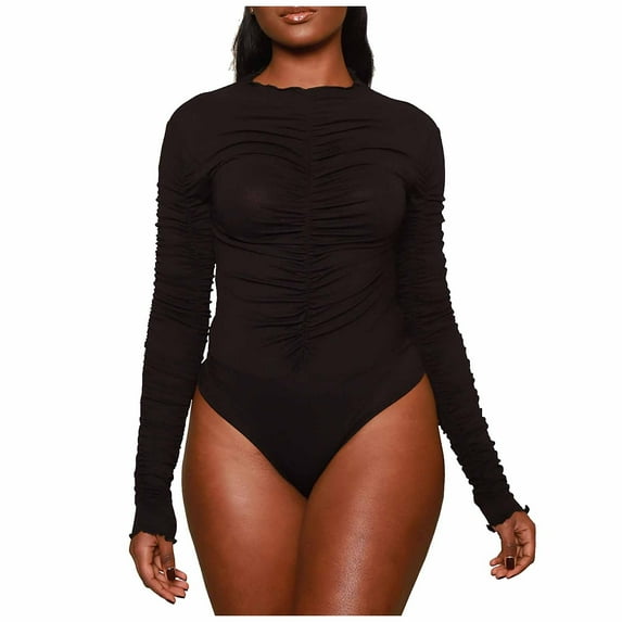 Fengqque Jumpers for Women with Overalls Casual Jumpsuits Plus Size Summer Solid Color Leopard Print Long Sleeve Shirt Jumpsuit