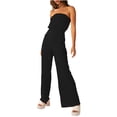 thumbnail image 1 of Fengqque Jumpers for Women with Clearance Overalls Casual Jumpsuits Plus Size Summer Solid Sleeveless Loose Long Playsuits Rompers Jumpsuit, 1 of 7