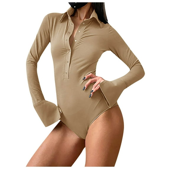 Fengqque Jumpers for Women with Overalls Casual Jumpsuits Plus Size Summer Long Sleeve Skinny Sport Style Jumpsuit