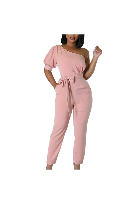 Jumpers for Women with Overalls Casual Jumpsuits Plus Size Summer Rompers Fashionable Strap Off Shoulder Bodysuit Jumpsuits
