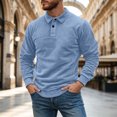 thumbnail image 1 of Fengqque Long Sleeve Polo Shirts for Men Classic Button Golf Shirt Casual Collared thermal Work Pullover Tops Navy L, 1 of 7