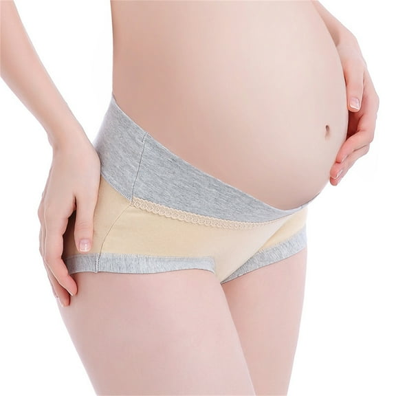 Fengqque Maternity Bottom Panty Fits Tummy Knickers Low Waist V Shaped Cotton Pregnancy Postpartum Pes