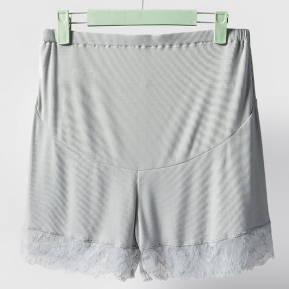 Fengqque Maternity Pants High Waist Support Comfortable Pregnant Lace Thin High Waist Underwear Bottoming Pants Shorts