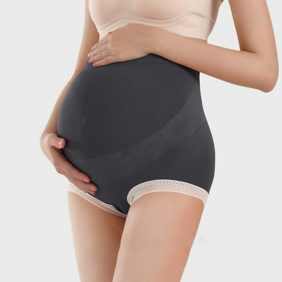 Fengqque Maternity Pants High Waist Support Pregnant Comfortable Supporting Abdomen Lifting Buttocks High Waisted Solid Color Briefs