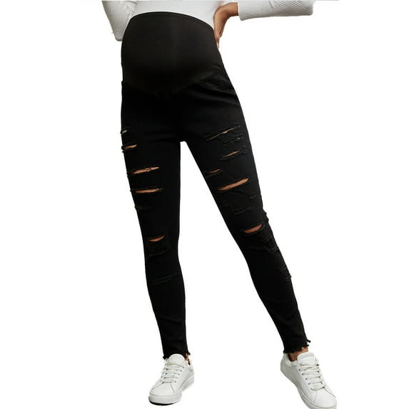 Fengqque Maternity Pants High Waist Support Pregnant Denim Pants Pants Pregnant Pants