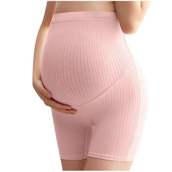 Fengqque Maternity Pants High Waist Support Pregnant Plus Size Solid Color Comfortable Wear-proof Pants Shorts Leggings