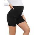 thumbnail image 1 of Fengqque Maternity Pants High Waist Support Solid Color High Waisted Belly Lifting Pocket Maternity Shorts, 1 of 3