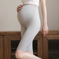 thumbnail image 1 of Fengqque Maternity Pants High Waist Support Solid Color Thin Leggings Pregnant Capris Yoga Pants, 1 of 4