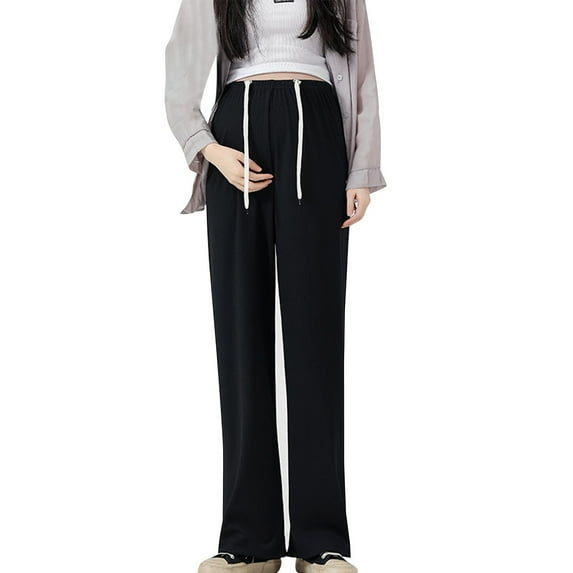 Fengqque Maternity Pants High Waist Support Summer Ice Silk Waistband Cloth Wearing Slim And Slim Ice Silk Pregnant Floor