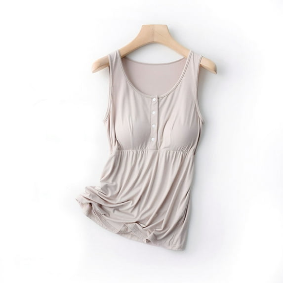 Fengqque Maternity Summer Comfort Tank Top Sleeveless Sleeve Summer Solid Color Round Neck Tops Tank Top