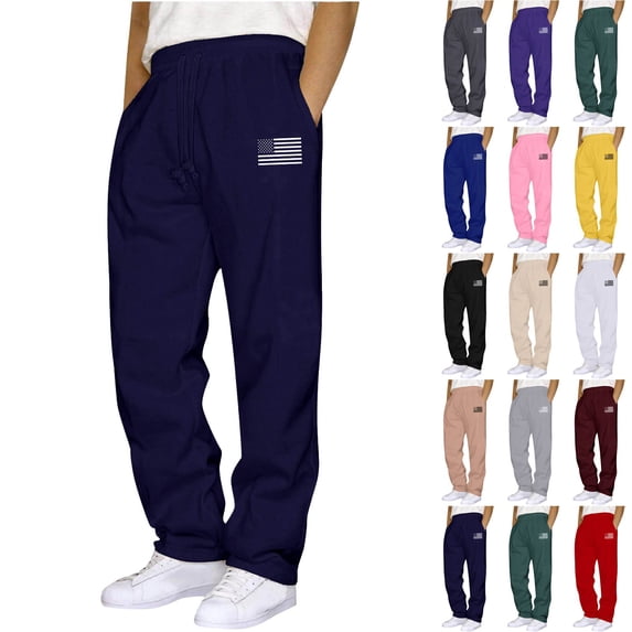 Fengqque Men Casual Drawstring Elastic Waist Straight Leg Solid Color Loose Fit Sweatpants with Pockets Loose Pants for Men Gym Yellow XL(XL)